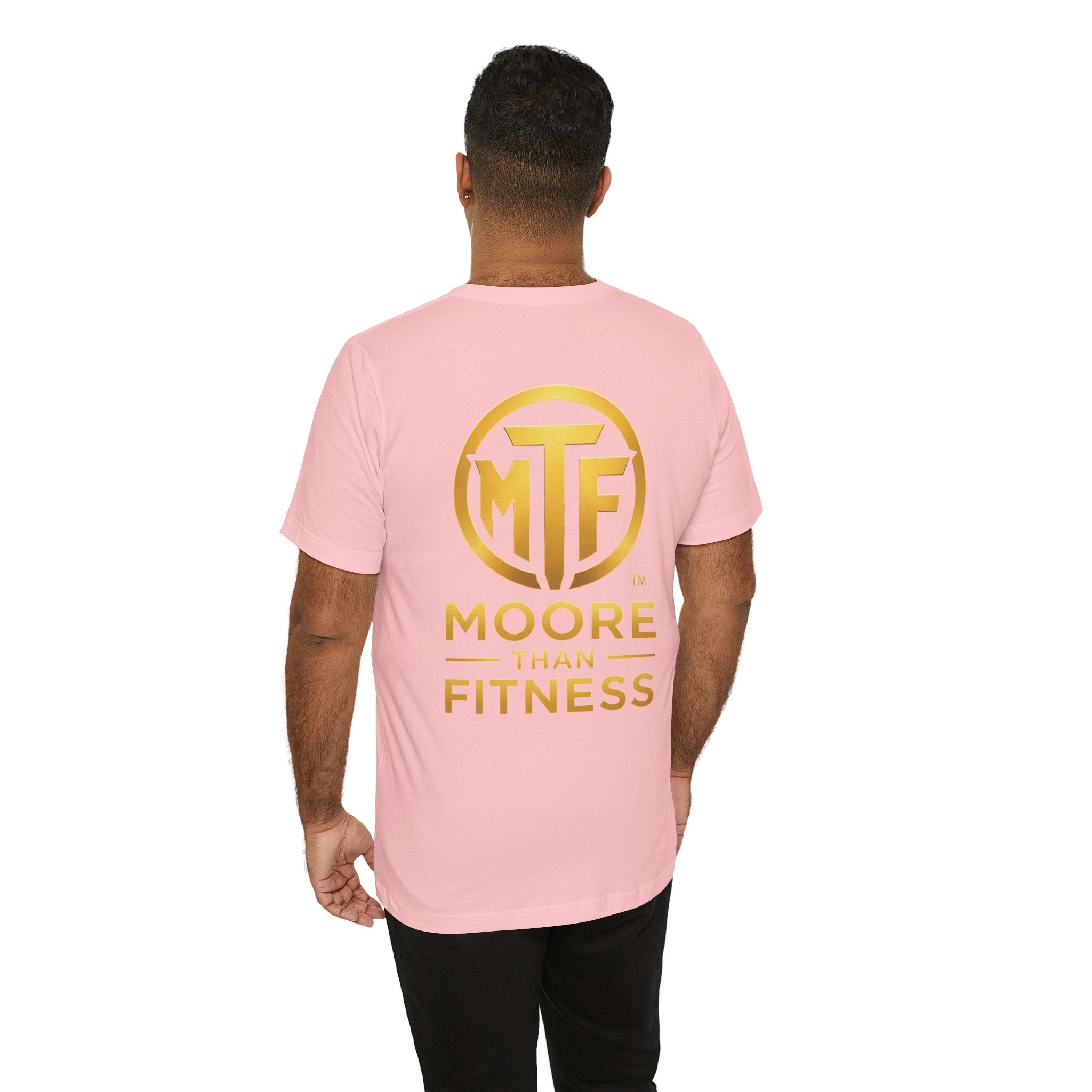 Moore Than Fitness Tee – Gold Logo Short Sleeve Shirt
