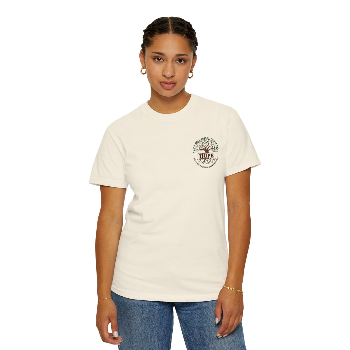 Hope Tree T-Shirt — "Help Our People Everywhere" Comfort Tee