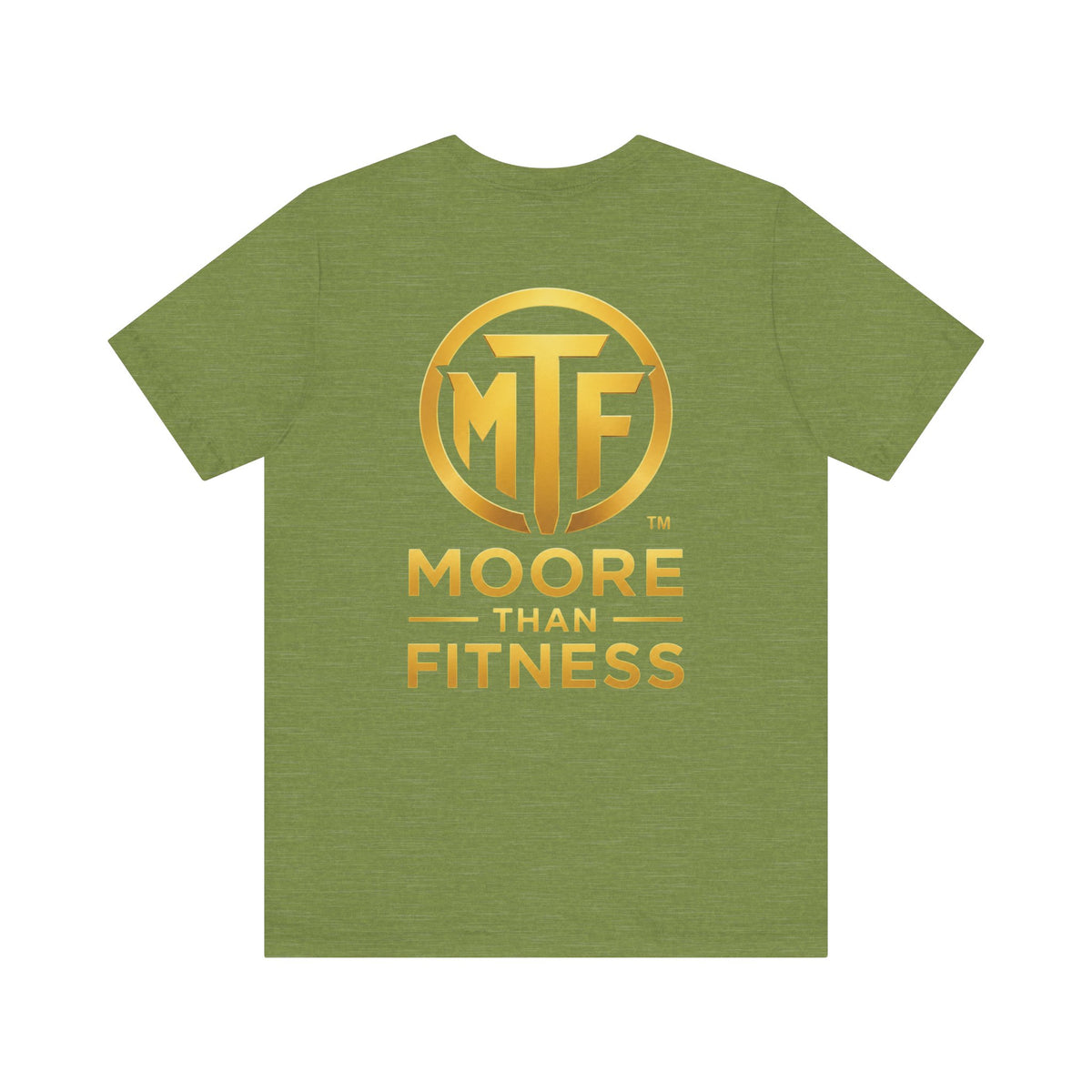 Moore Than Fitness Tee – Gold Logo Short Sleeve Shirt