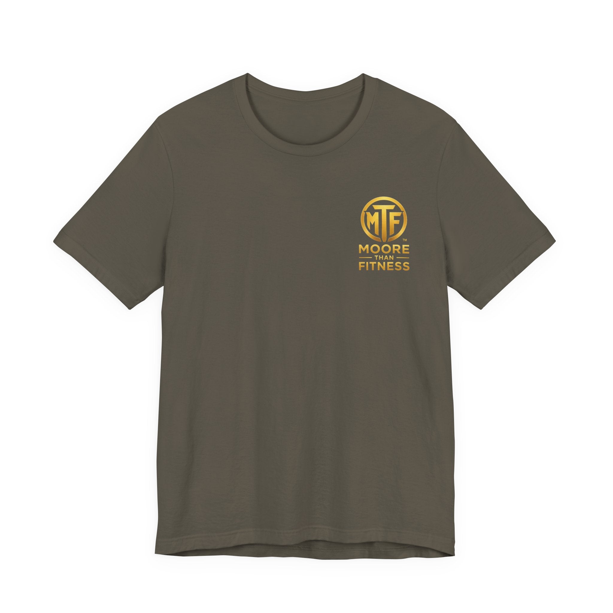 Moore Than Fitness Tee – Gold Logo Short Sleeve Shirt