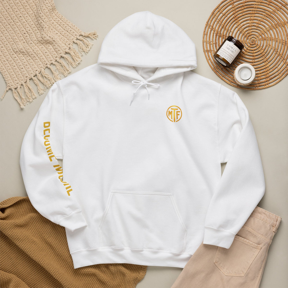 Signature Moore Than Fitness Logo Hoodie — "Become Moore" Sleeve Pullover