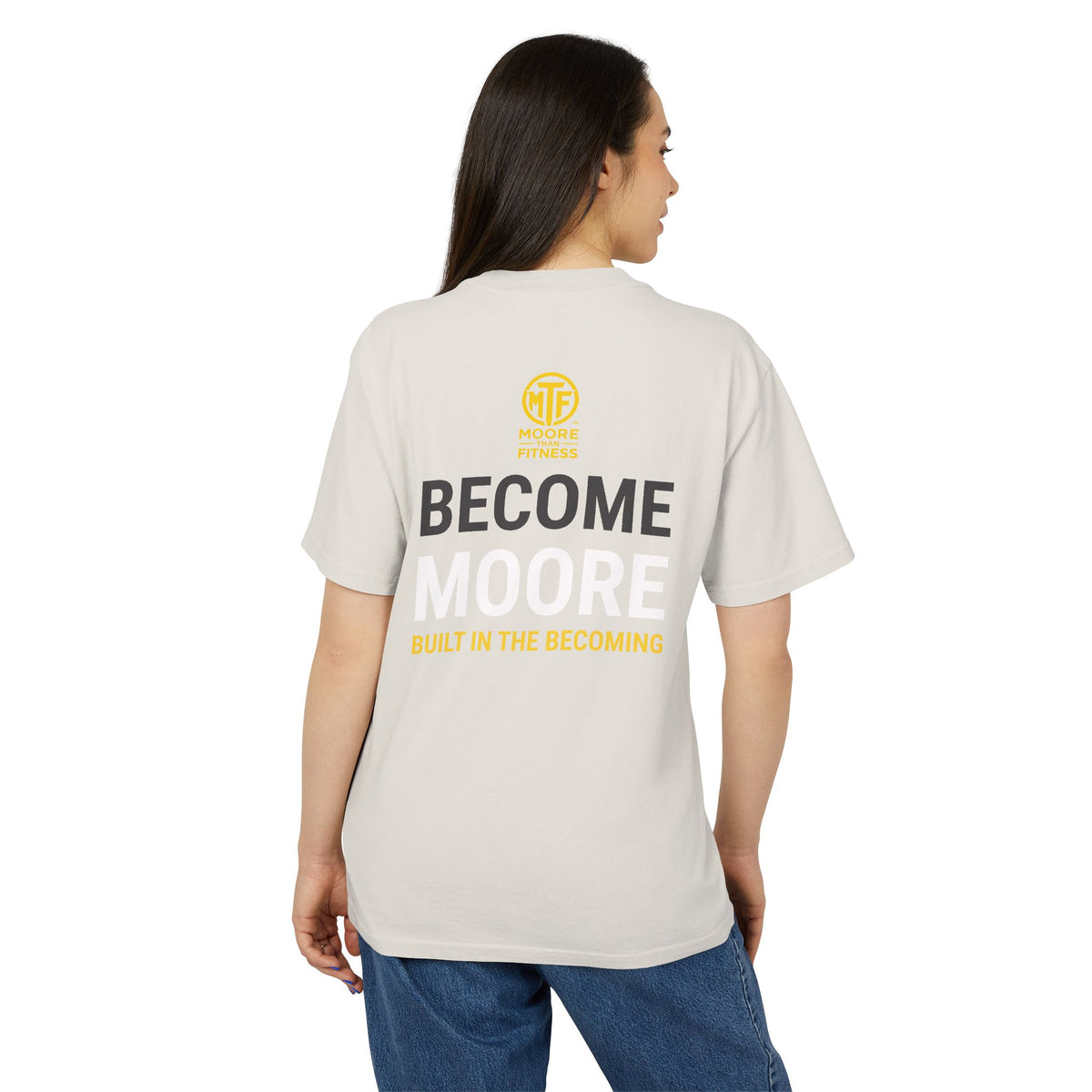 Become Moore Tee — 'Become Moore: Built in the Becoming' Motivational Crewneck