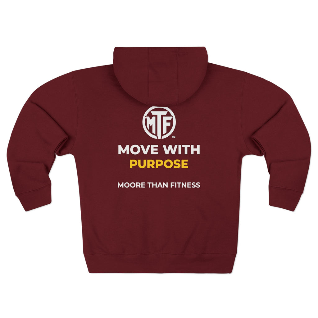 Move With Purpose Zip Hoodie — Moore Than Fitness Logo Fitness Hoodie
