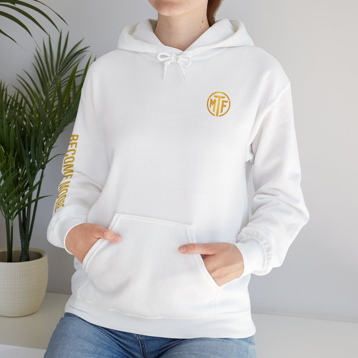 Signature Moore Than Fitness Logo Hoodie — "Become Moore" Sleeve Pullover