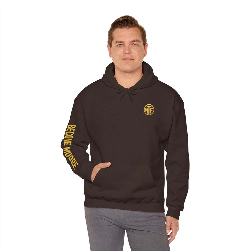 Signature Moore Than Fitness Logo Hoodie — "Become Moore" Sleeve Pullover