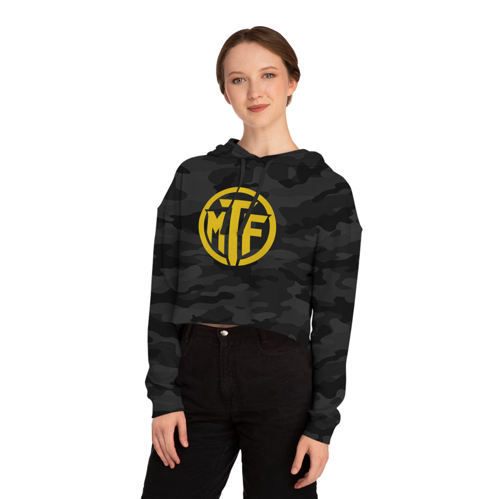 Moore Fitness Cropped Hoodie — "Protect Your Peace, Pursue Your Progress" Women's Athletic Hoodie