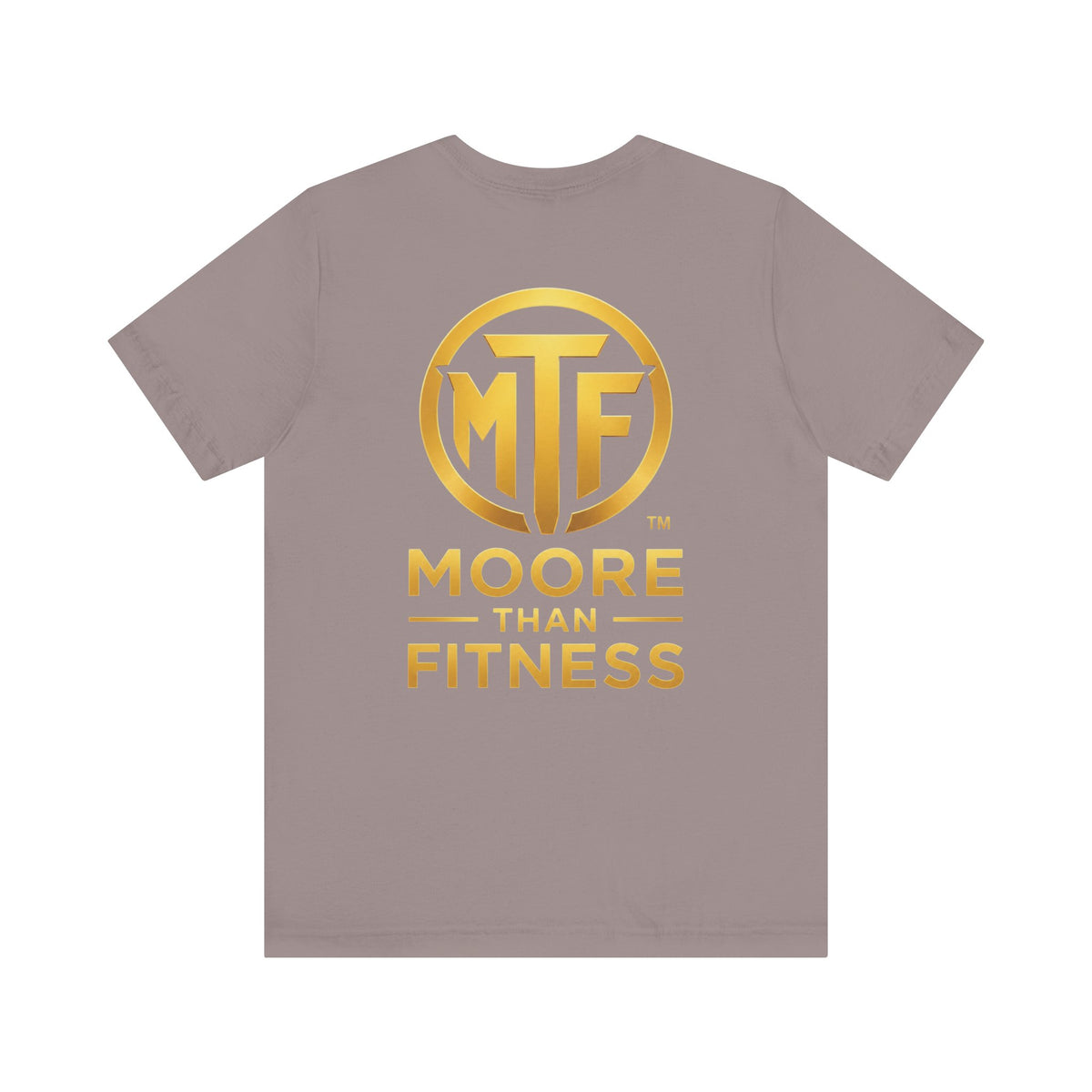 Moore Than Fitness Tee – Gold Logo Short Sleeve Shirt