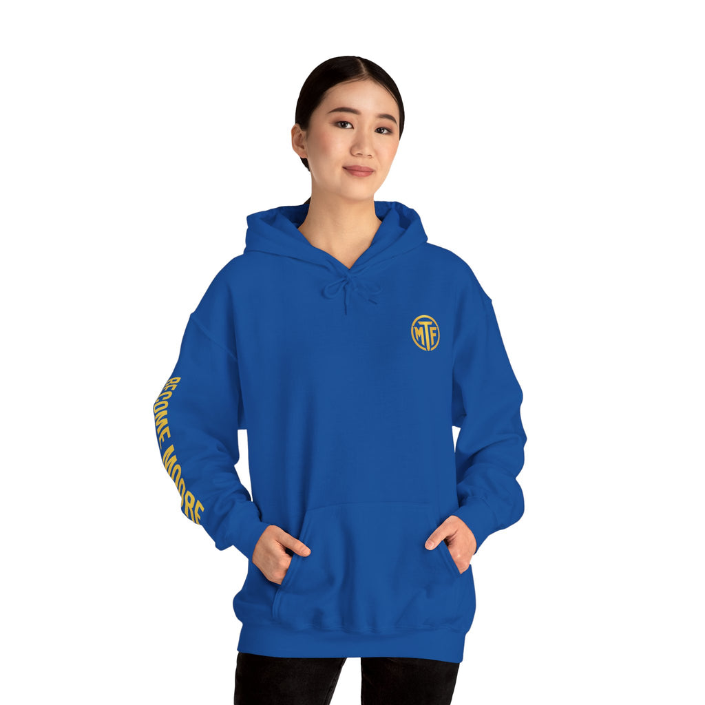Signature Moore Than Fitness Logo Hoodie — "Become Moore" Sleeve Pullover