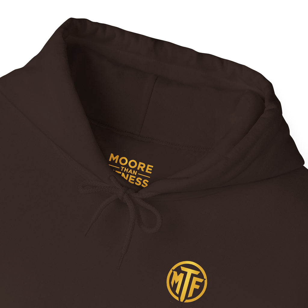 Signature Moore Than Fitness Logo Hoodie — "Become Moore" Sleeve Pullover