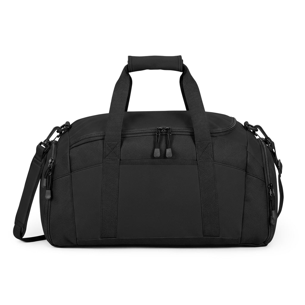 Embroidered Move With Purpose Gym Bag — Black Duffle for Fitness & Travel