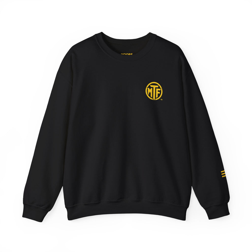 Crewneck Sweatshirt — "Unfinished by Design" Minimal Logo Pullover