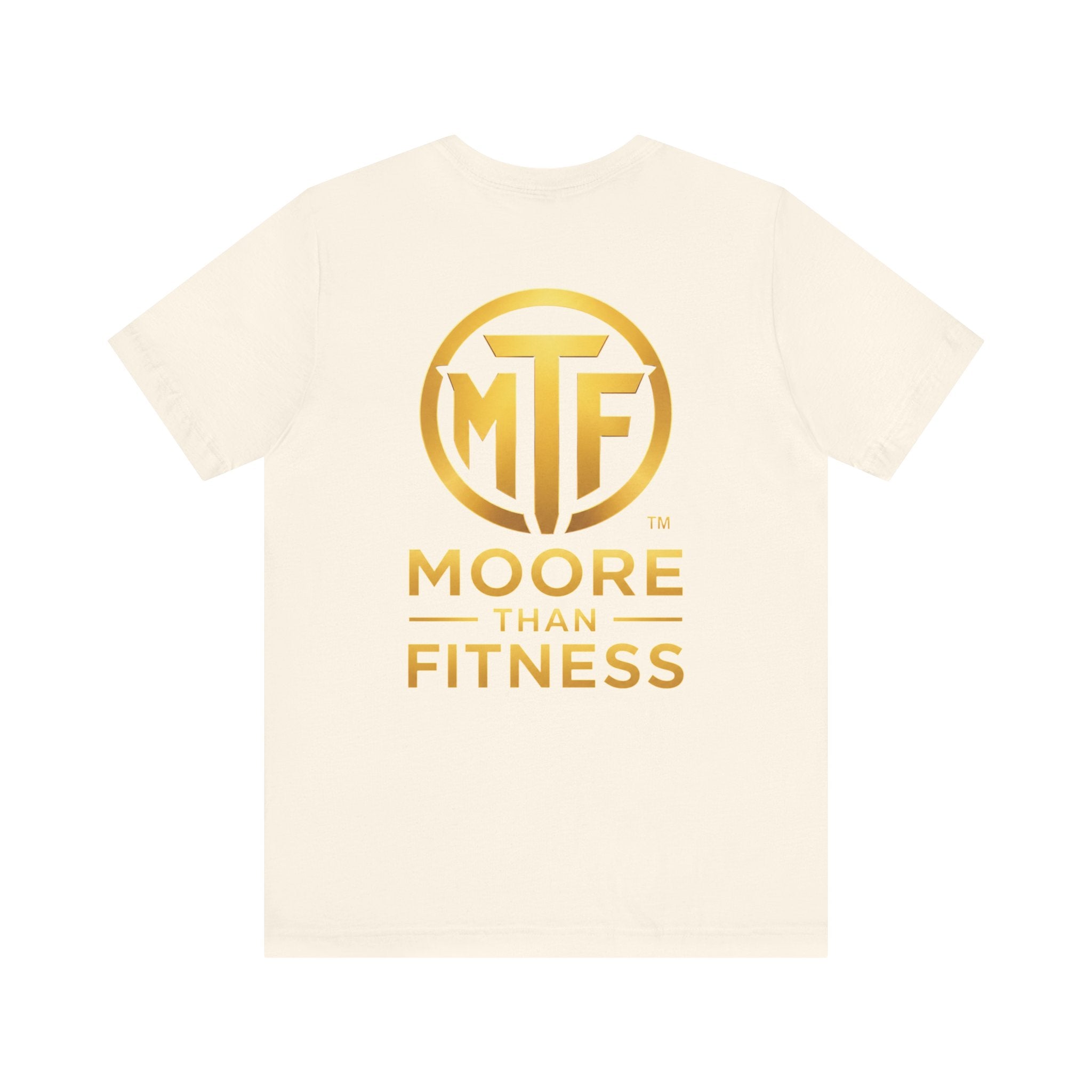 Moore Than Fitness Tee – Gold Logo Short Sleeve Shirt