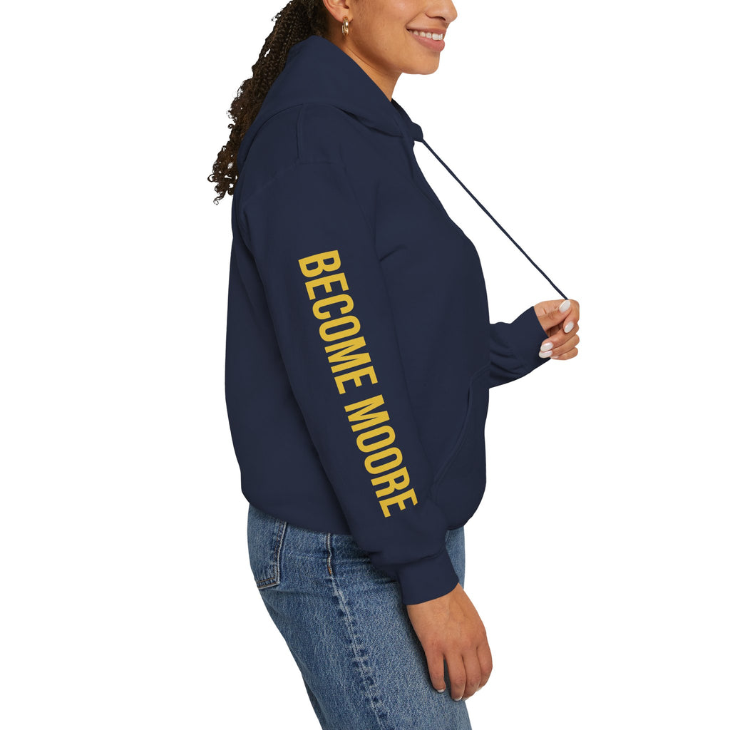 Signature Moore Than Fitness Logo Hoodie — "Become Moore" Sleeve Pullover