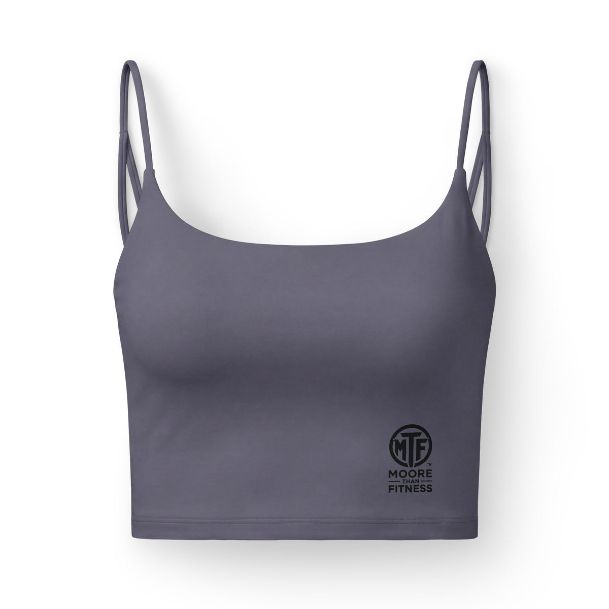 Women’s Luxe Bra — Moore Fitness Crop with ‘Always Becoming Moore’ Back Text