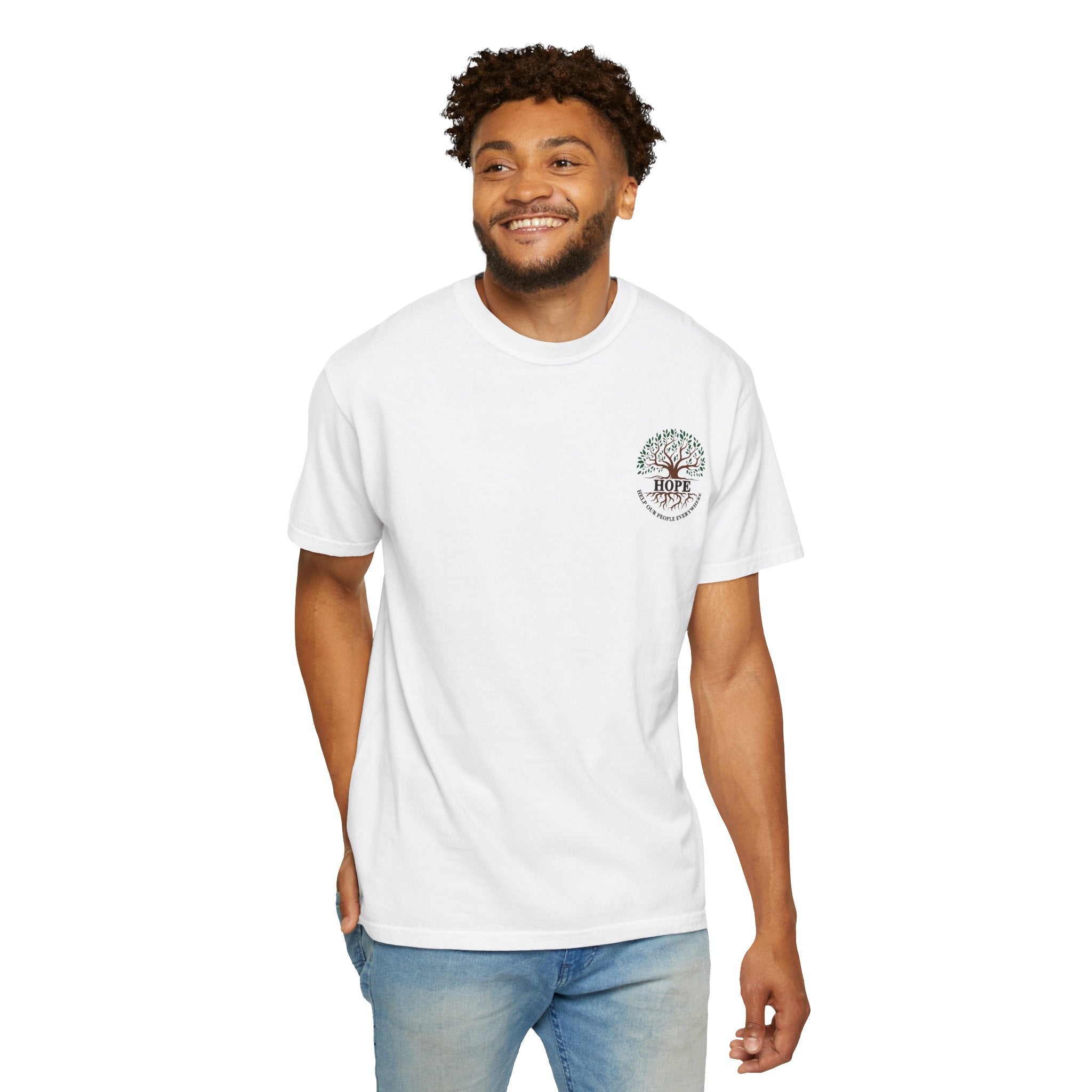 Hope Tree T-Shirt — "Help Our People Everywhere" Comfort Tee