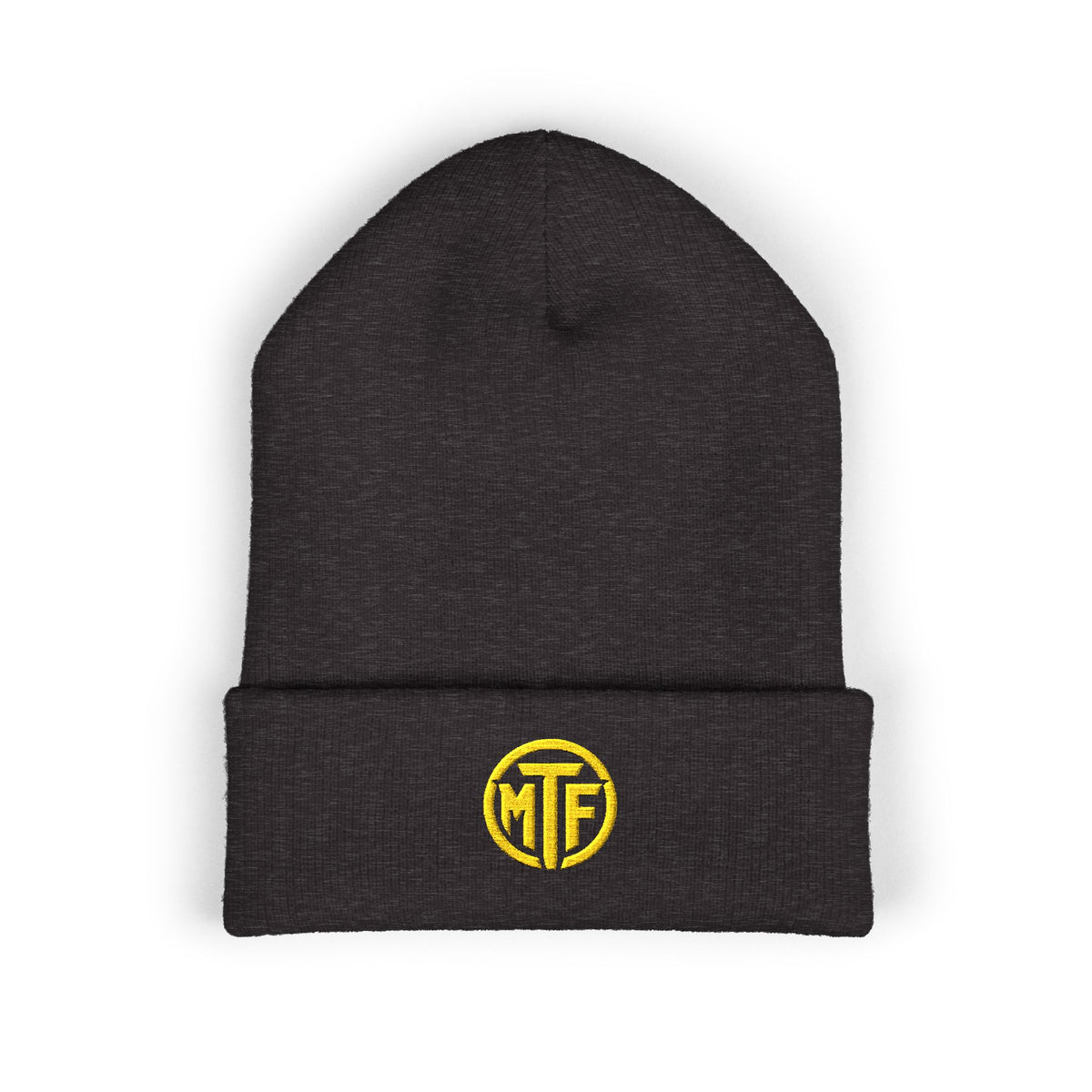 Embroidered Monogram Cuffed Beanie — Classic Knit Winter Hat