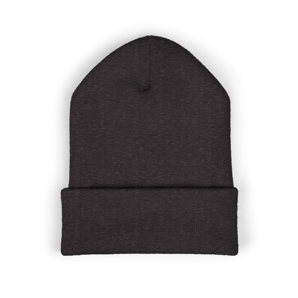 Embroidered Monogram Cuffed Beanie — Classic Knit Winter Hat