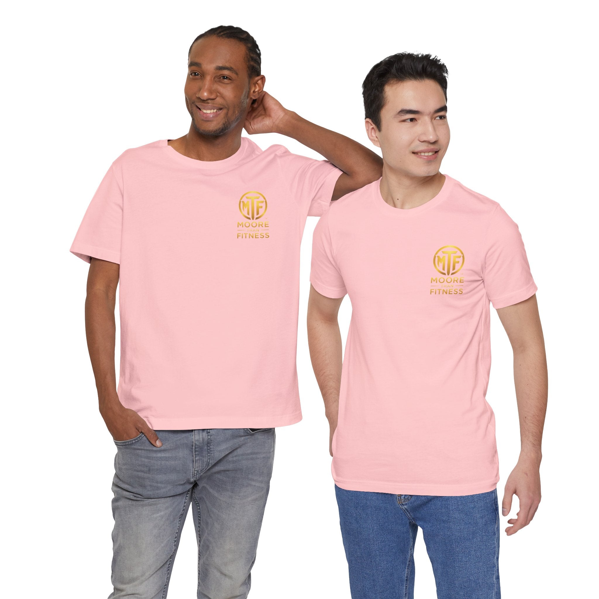 Moore Than Fitness Tee – Gold Logo Short Sleeve Shirt