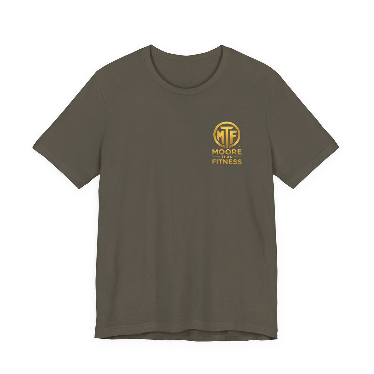 Moore Than Fitness Tee – Gold Logo Short Sleeve Shirt