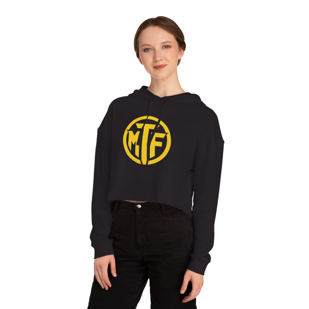 Moore Fitness Cropped Hoodie — "Protect Your Peace, Pursue Your Progress" Women's Athletic Hoodie
