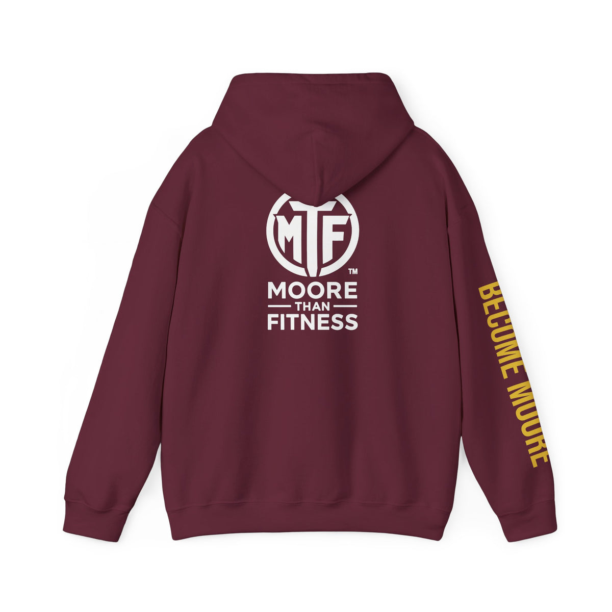 Signature Moore Than Fitness Logo Hoodie — "Become Moore" Sleeve Pullover