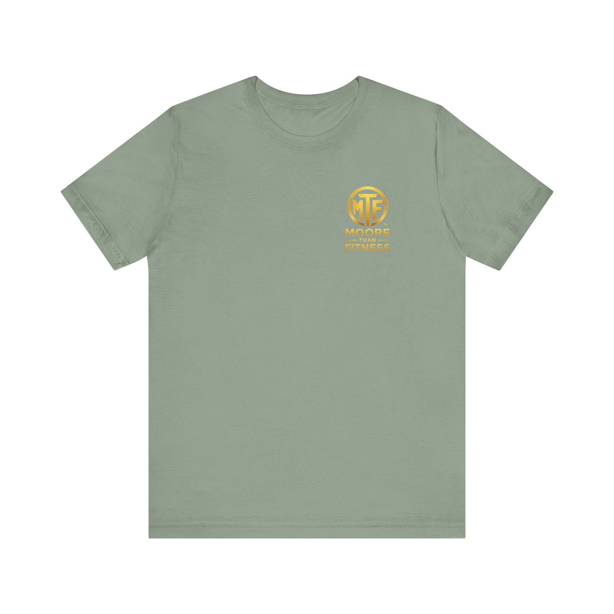 Moore Than Fitness Tee – Gold Logo Short Sleeve Shirt