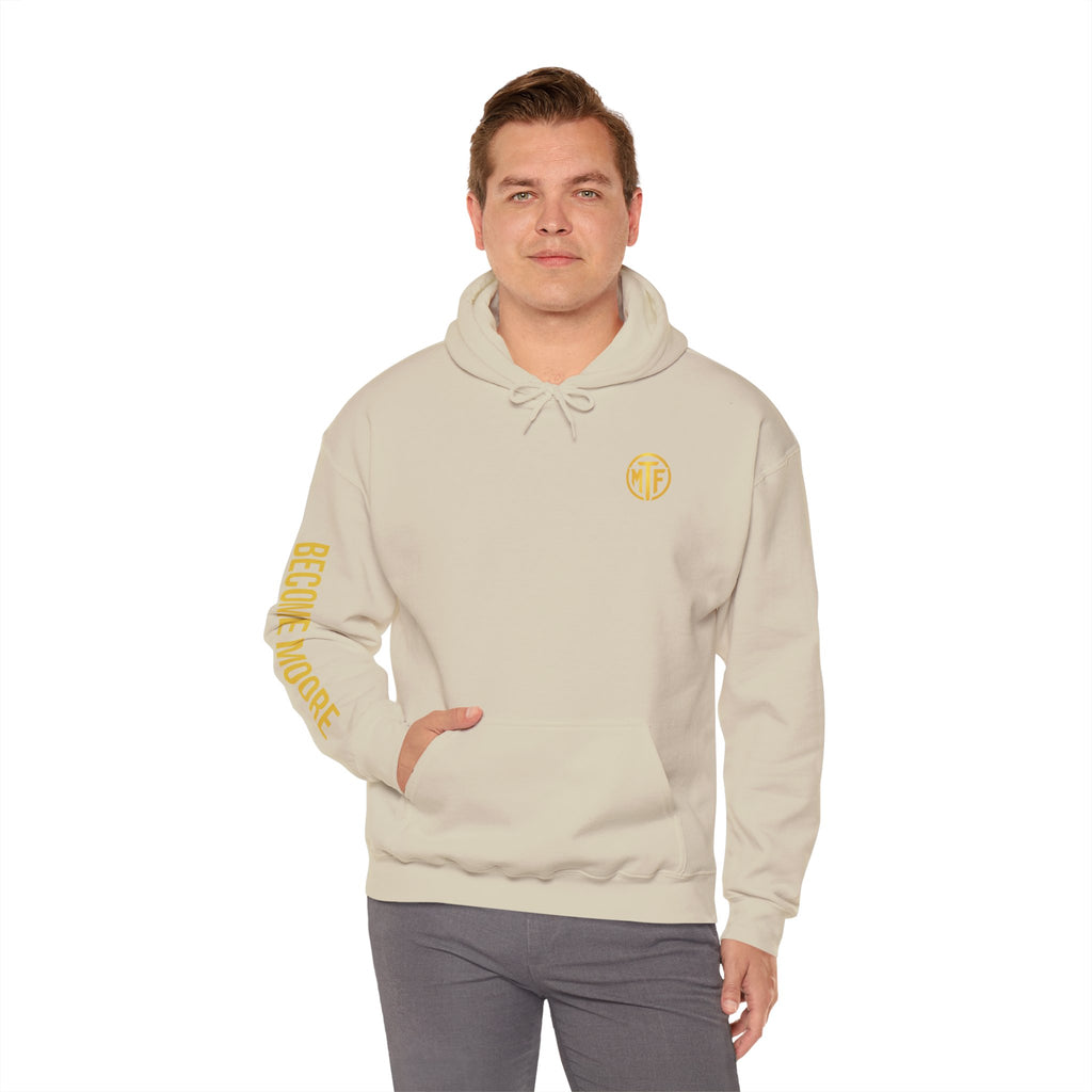 Signature Moore Than Fitness Logo Hoodie — "Become Moore" Sleeve Pullover