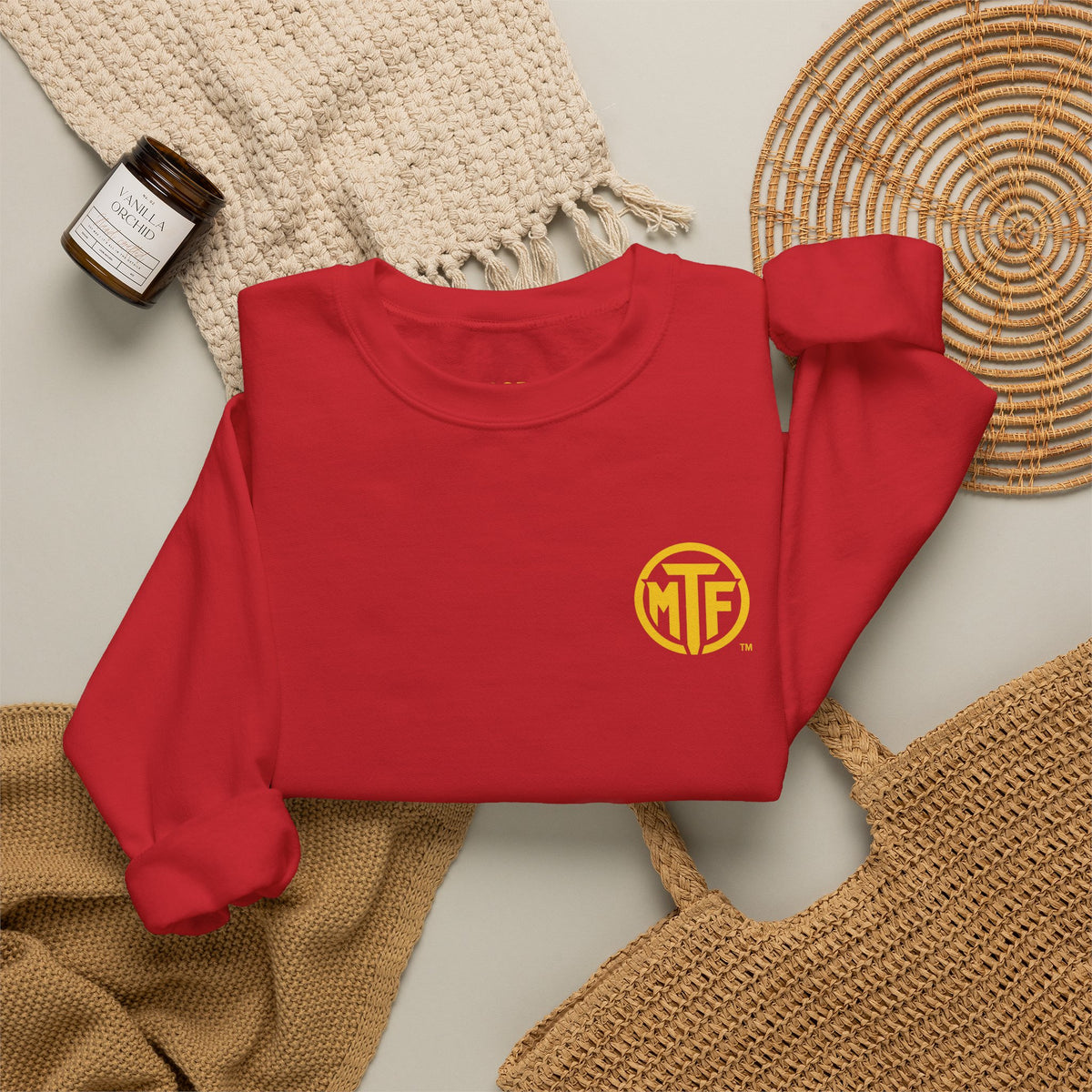 Crewneck Sweatshirt — "Unfinished by Design" Minimal Logo Pullover