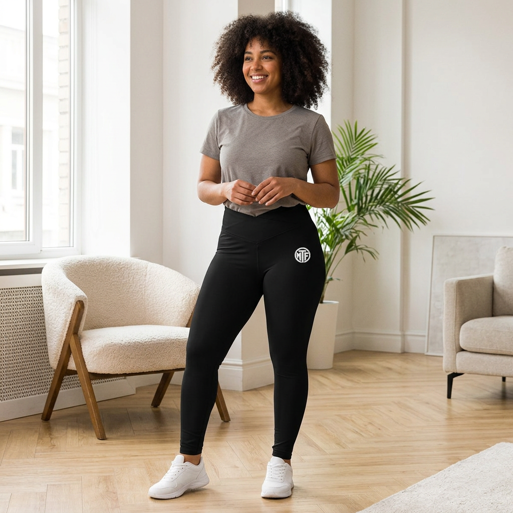 Women's Luxe Leggings — Minimal White Sunburst Logo High-Waist Activewear