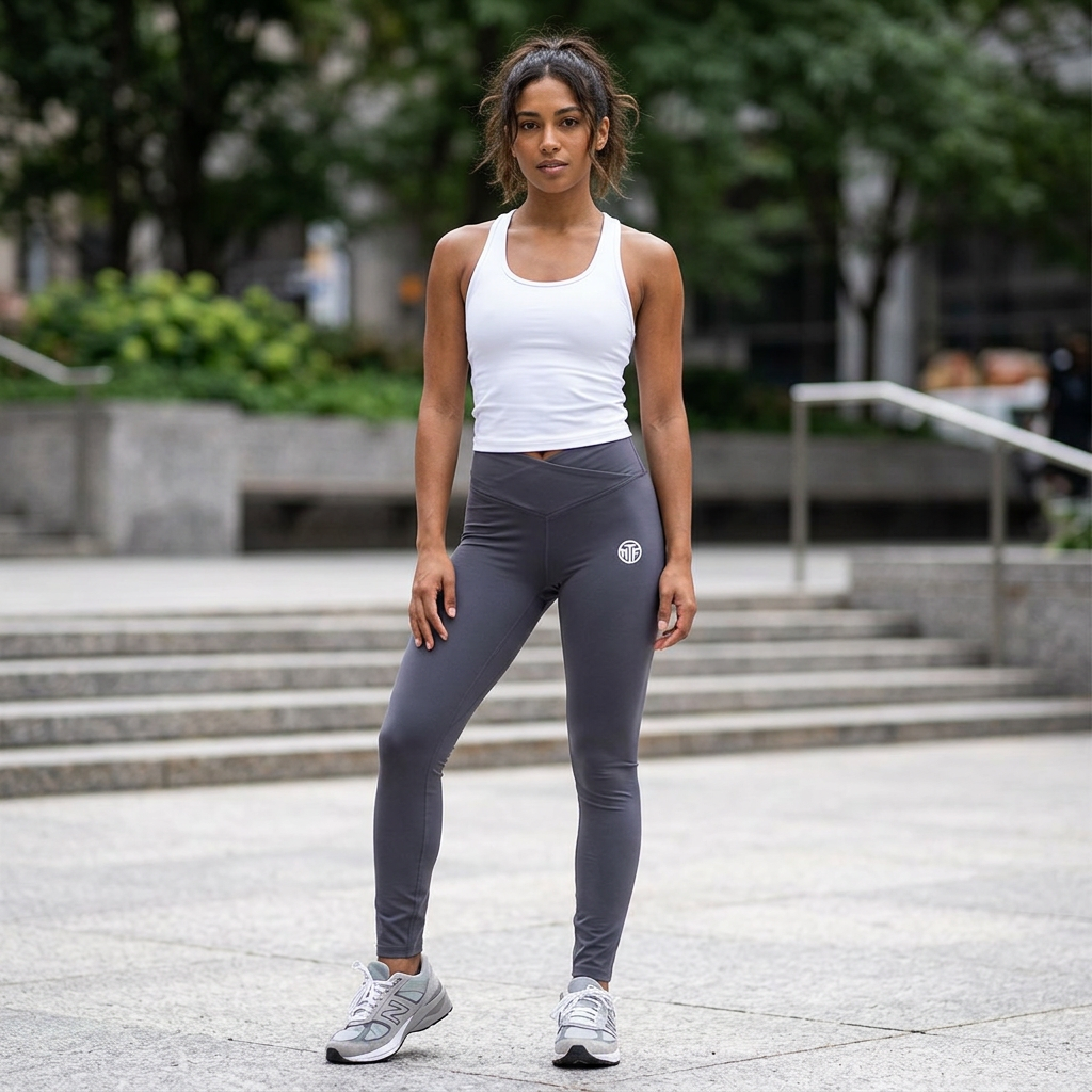 Women's Luxe Leggings — Minimal White Sunburst Logo High-Waist Activewear