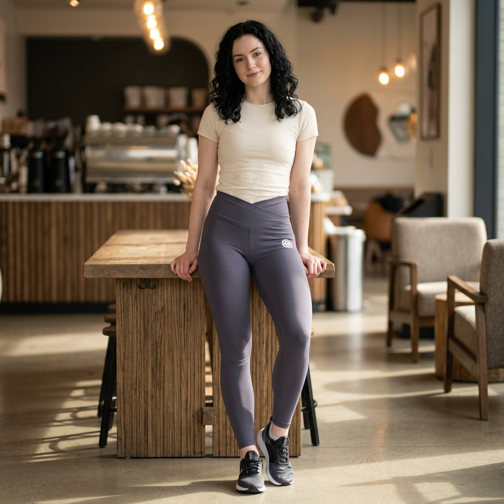 Women's Luxe Leggings — Minimal White Sunburst Logo High-Waist Activewear