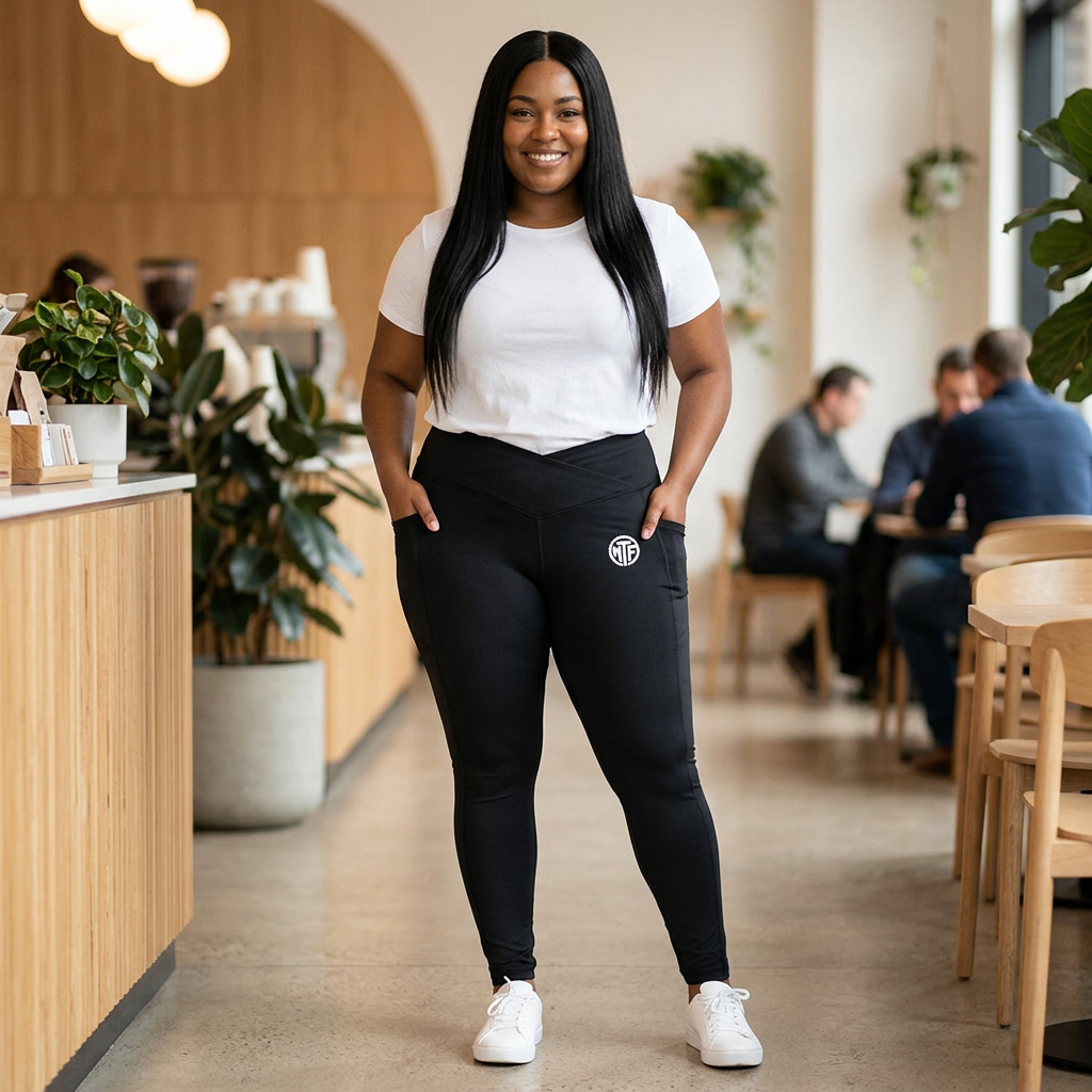 Women's Luxe Leggings — Minimal White Sunburst Logo High-Waist Activewear