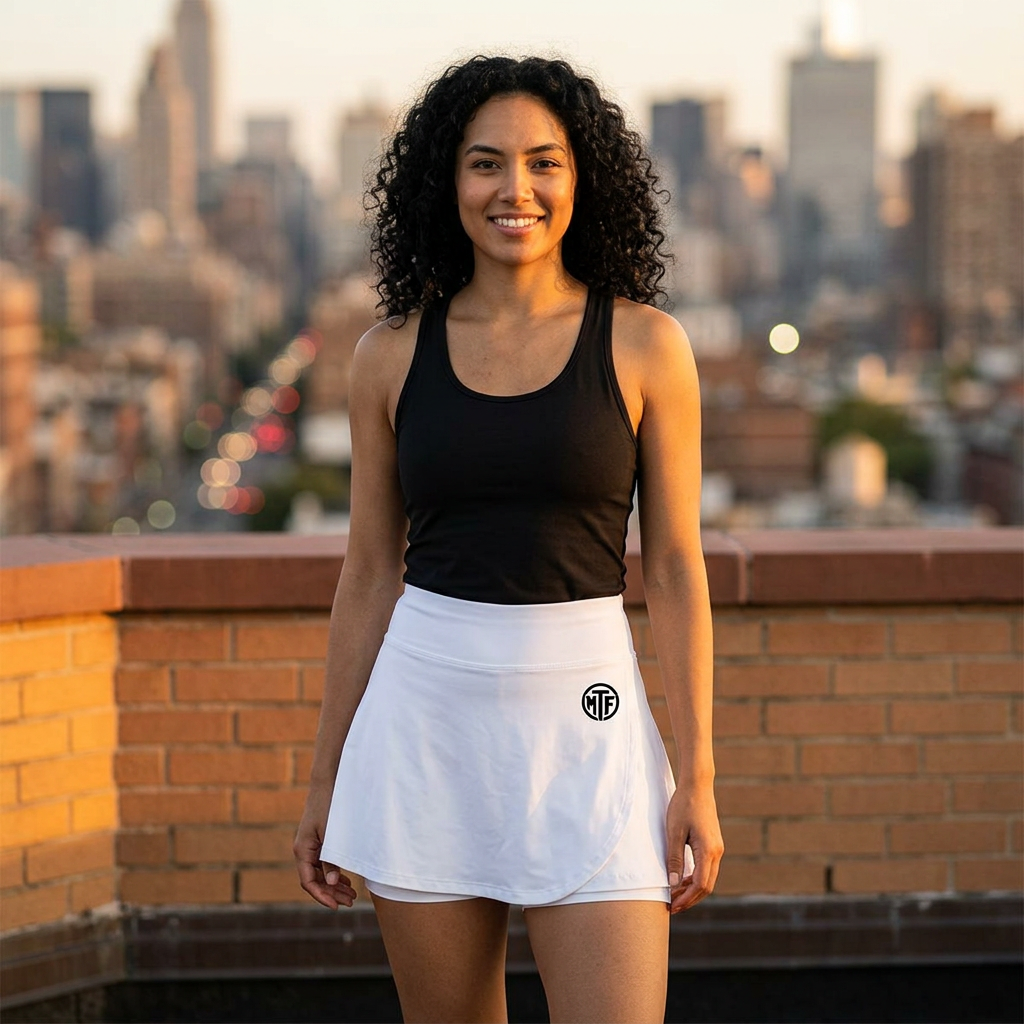 Women's Repeat Skort – Athletic Tennis Skirt with "Always Becoming Moore" Waistband