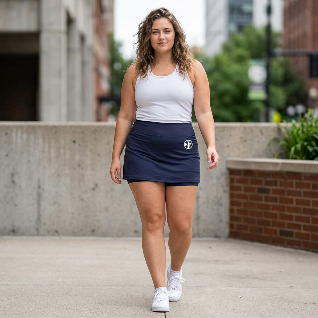 Women's Repeat Skort – Athletic Tennis Skirt with "Always Becoming Moore" Waistband