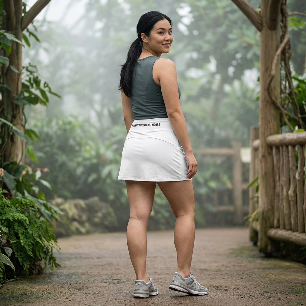 Women's Repeat Skort – Athletic Tennis Skirt with "Always Becoming Moore" Waistband