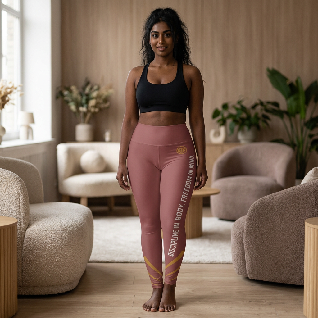 High-Waist Yoga Leggings — "Discipline in Body, Freedom in Mind" Sculpting Activewear