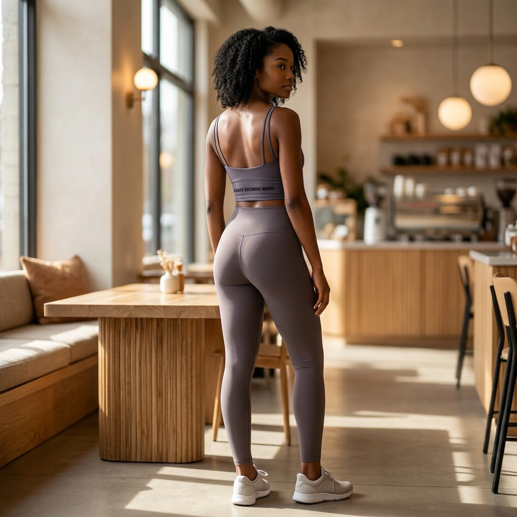 Women’s Luxe Bra — Moore Fitness Crop with ‘Always Becoming Moore’ Back Text