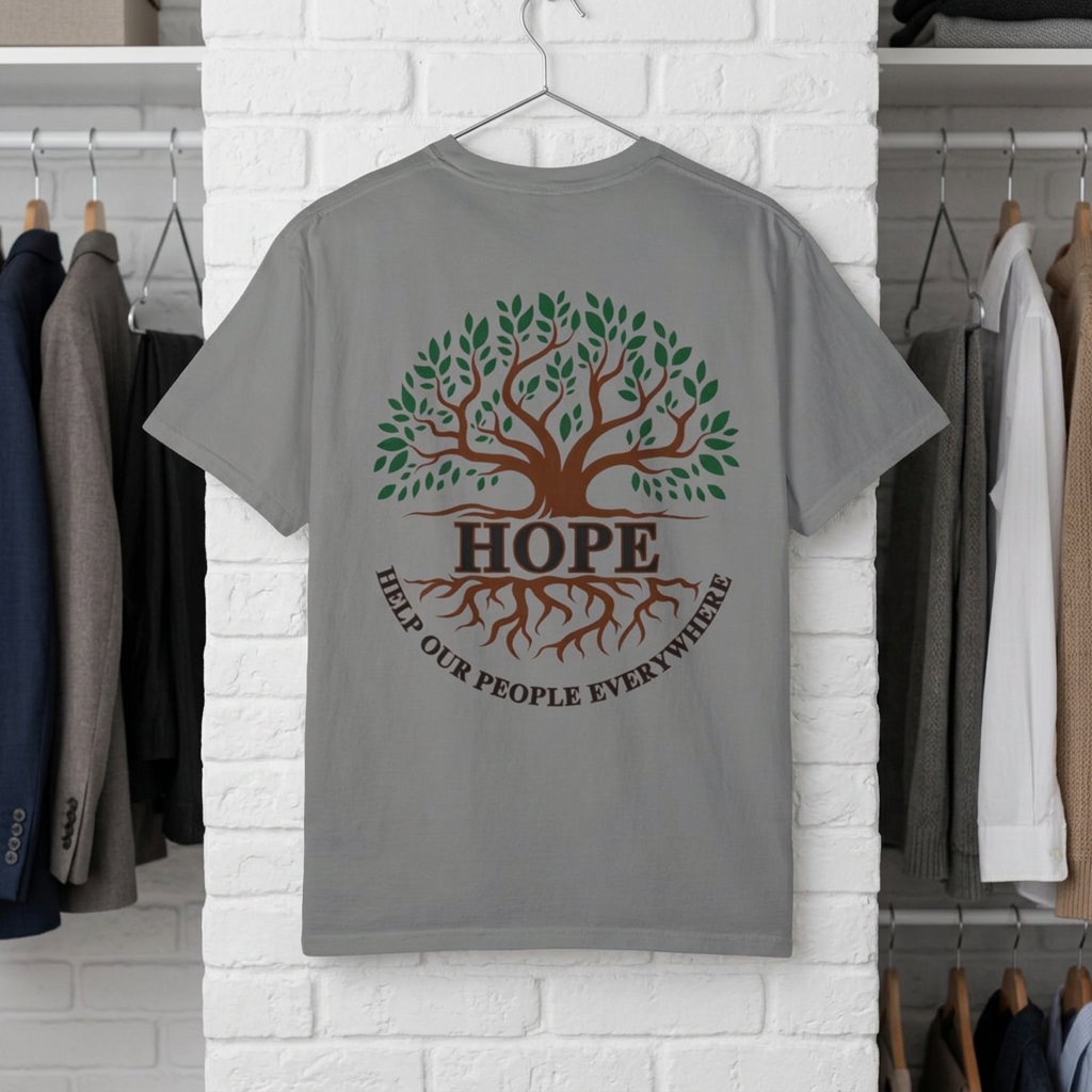 Hope Tree T-Shirt — "Help Our People Everywhere" Comfort Tee