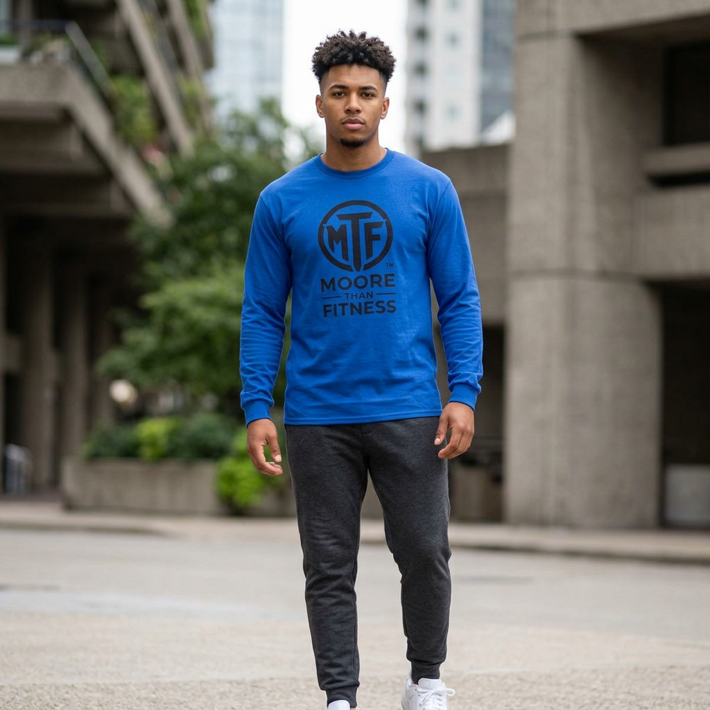 Moore Than Fitness Long Sleeve Tee — MTF Logo Athletic Shirt