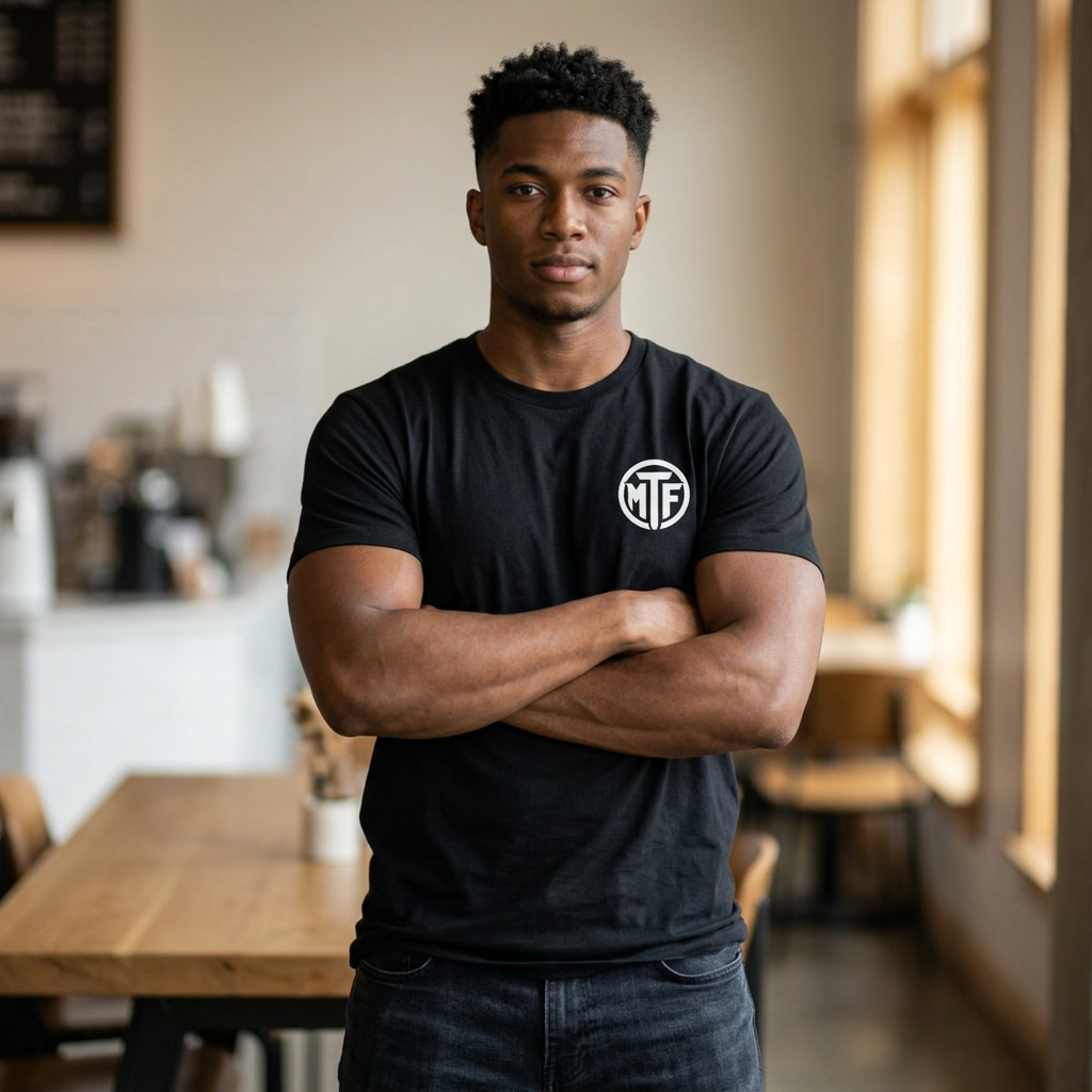 Moore Than Fitness Logo T‑Shirt — Gym Tee with MTF Emblem