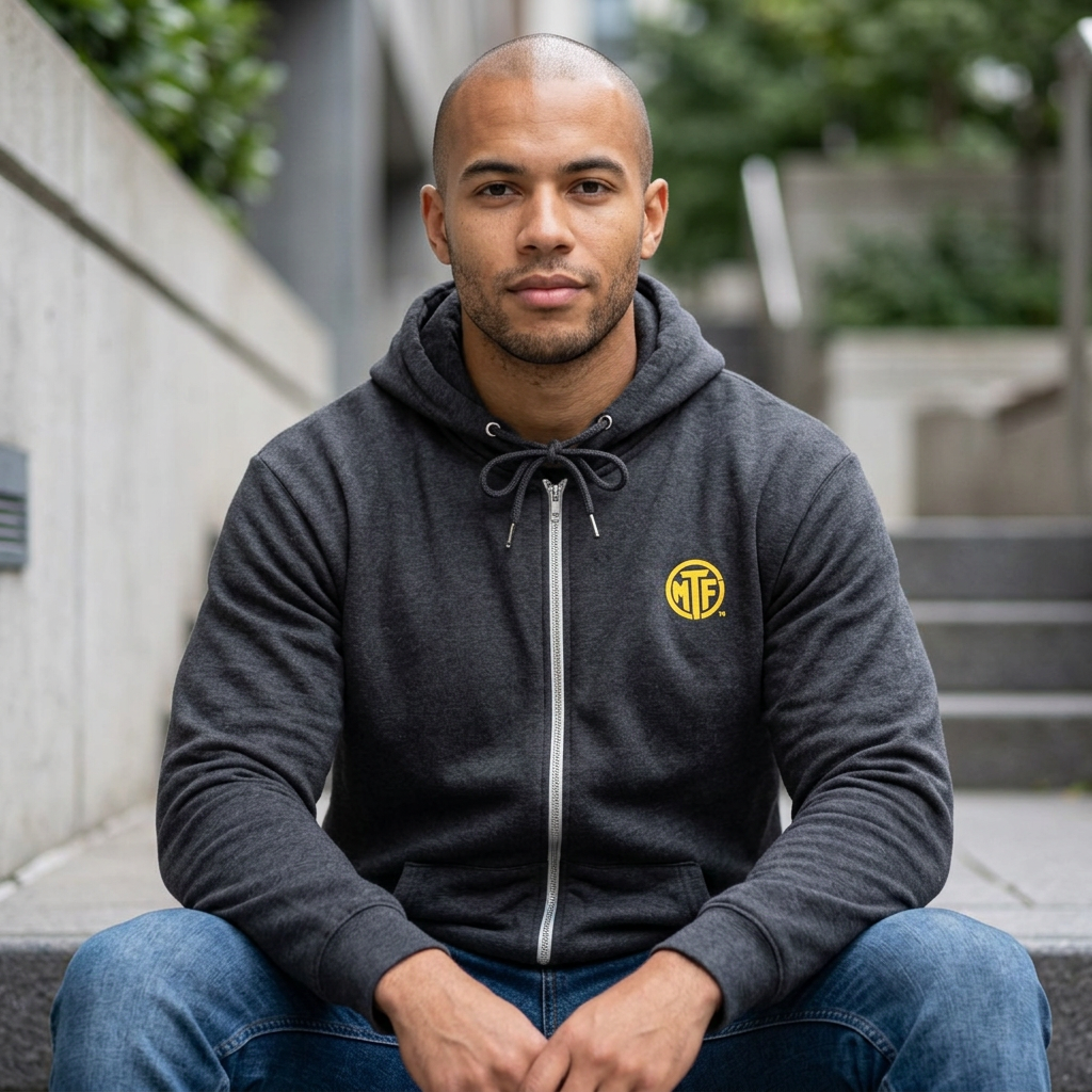 Become Moore Zip Hoodie — "Become Moore" Fitness Full-Zip Hooded Sweatshirt