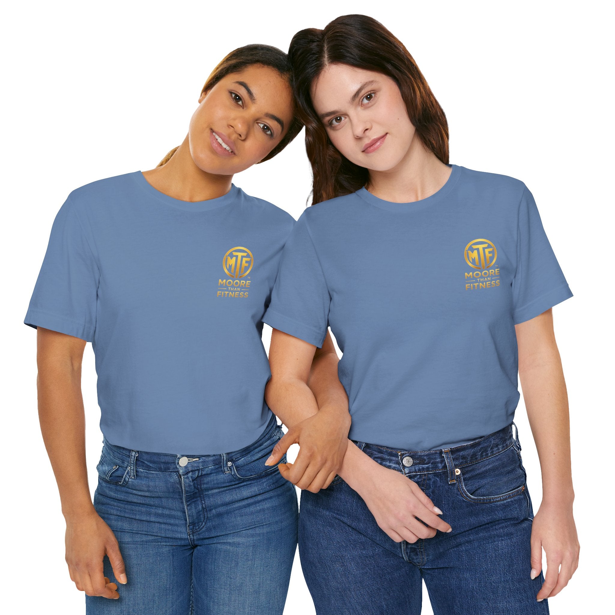 Moore Than Fitness Tee – Gold Logo Short Sleeve Shirt