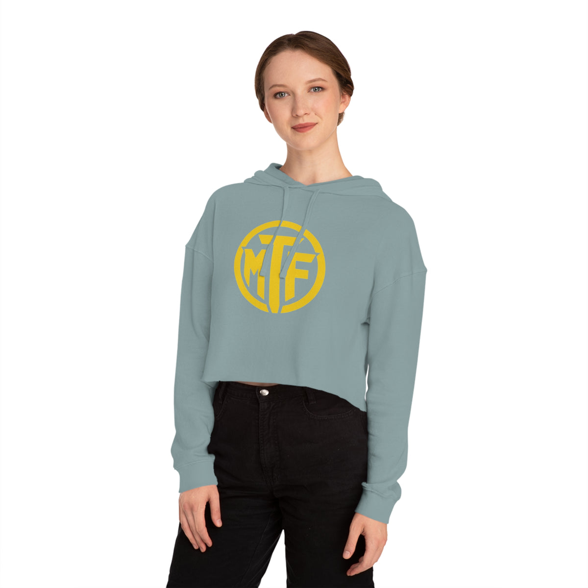 Moore Fitness Cropped Hoodie — "Protect Your Peace, Pursue Your Progress" Women's Athletic Hoodie