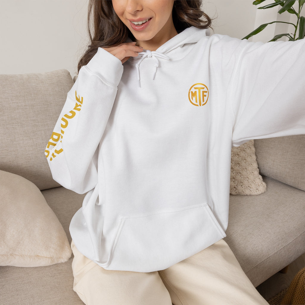 Signature Moore Than Fitness Logo Hoodie — "Become Moore" Sleeve Pullover