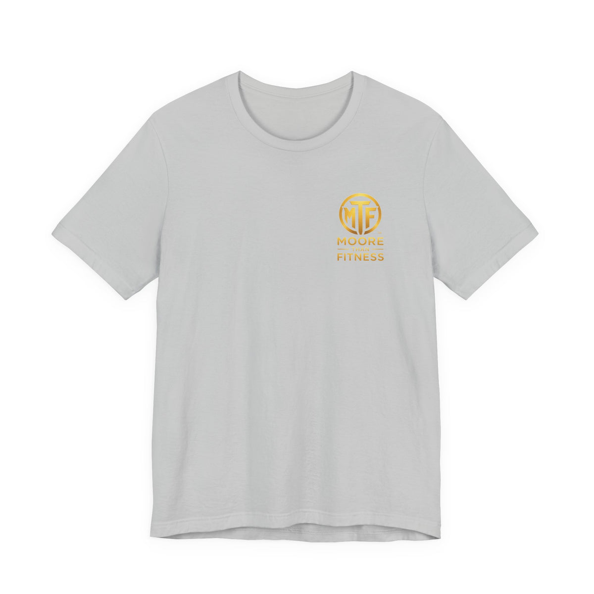 Moore Than Fitness Tee – Gold Logo Short Sleeve Shirt
