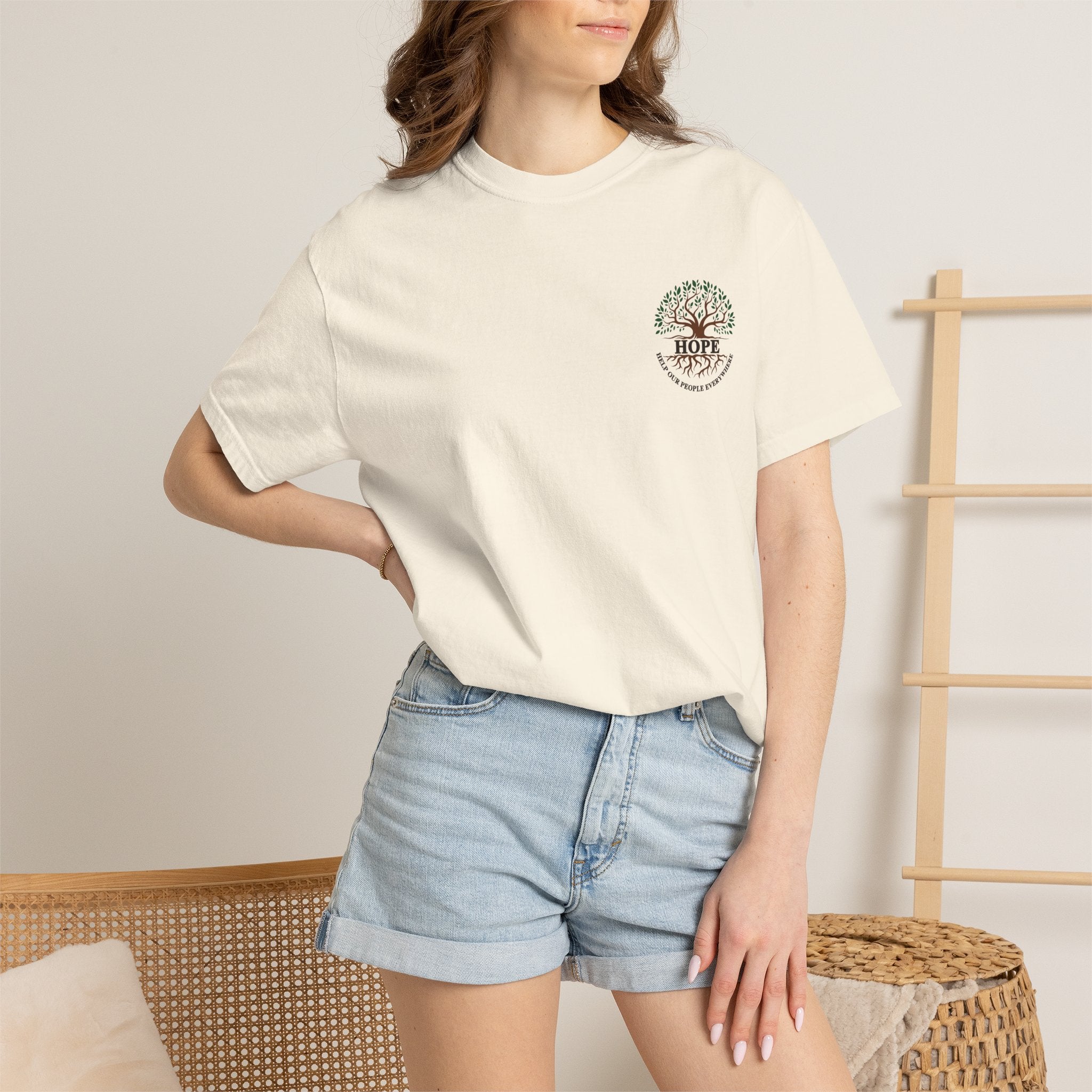Hope Tree T-Shirt — "Help Our People Everywhere" Comfort Tee
