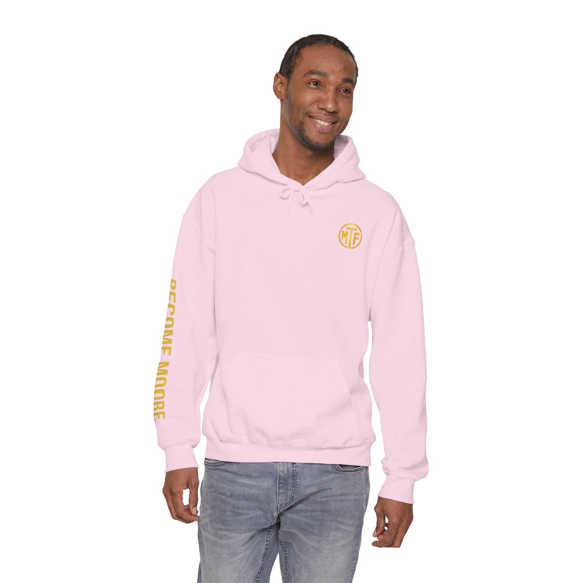 Signature Moore Than Fitness Logo Hoodie — "Become Moore" Sleeve Pullover