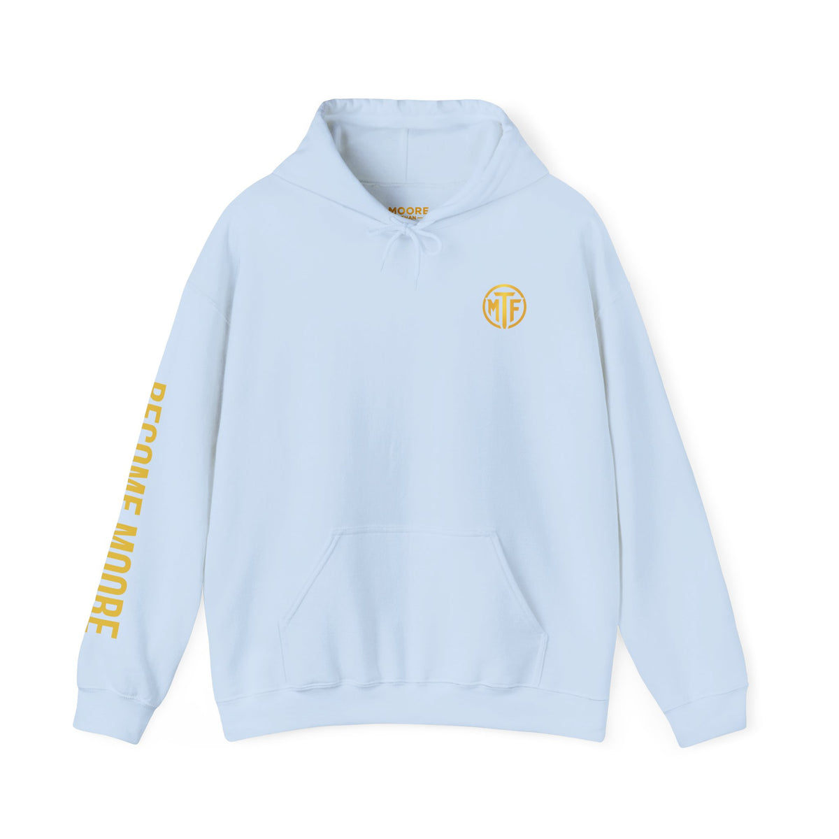 Signature Moore Than Fitness Logo Hoodie — "Become Moore" Sleeve Pullover