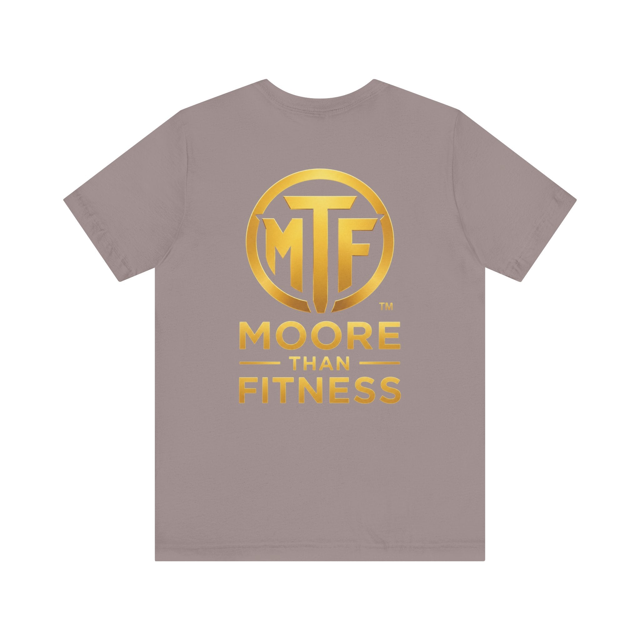 Moore Than Fitness Tee – Gold Logo Short Sleeve Shirt