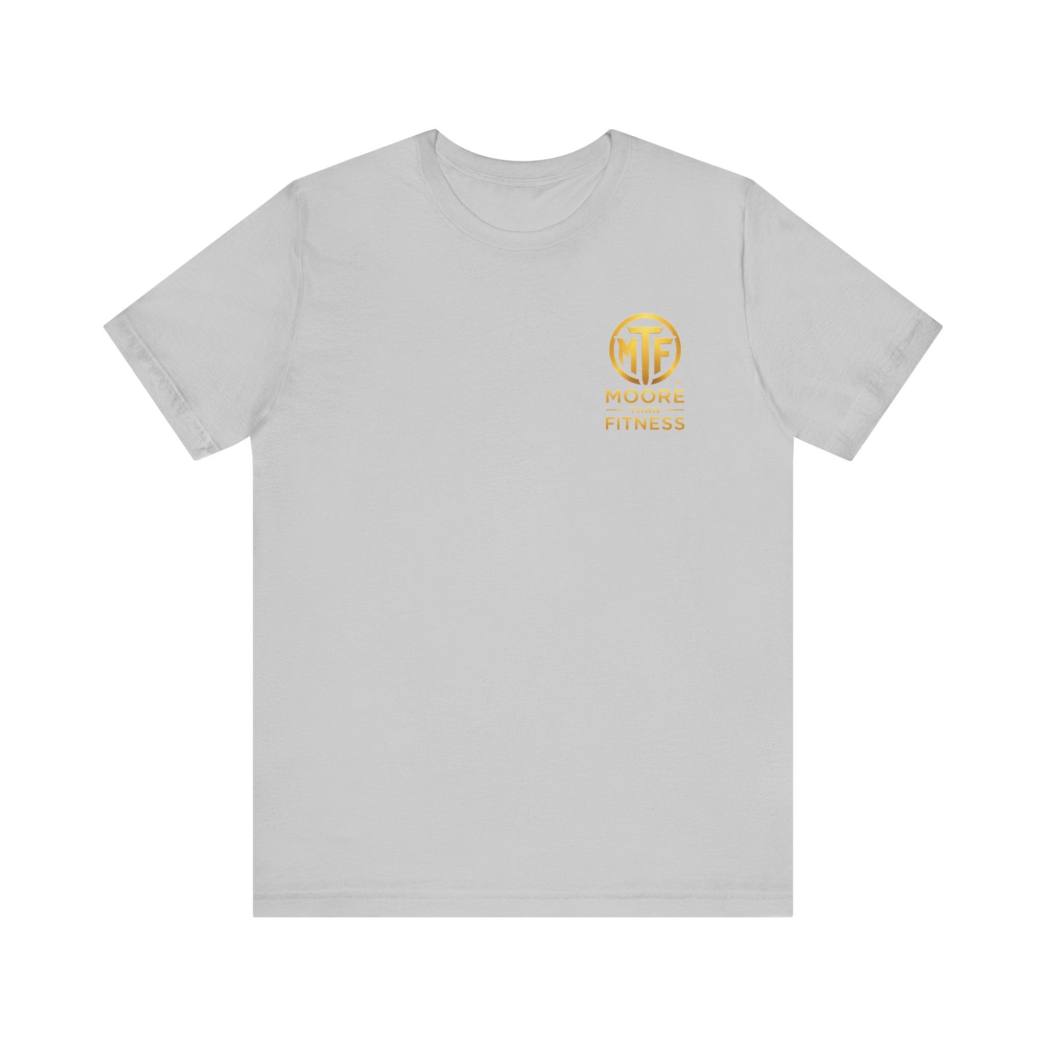 Moore Than Fitness Tee – Gold Logo Short Sleeve Shirt